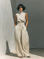 Completo Minimalista in Cotone e Lino Donna