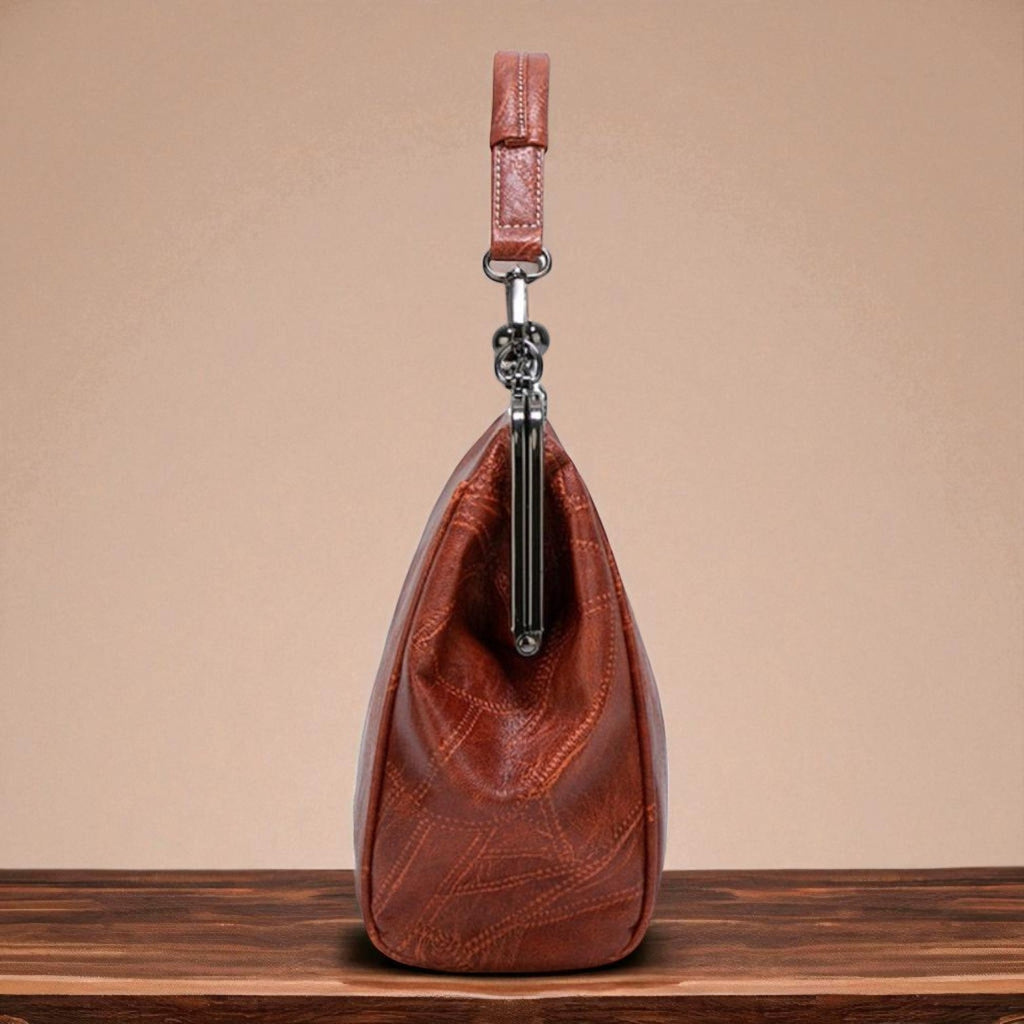 Borsa Vintage con Chiusura a Scatto Donna