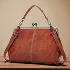 Borsa Vintage con Chiusura a Scatto Donna