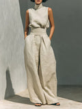 Completo Minimalista in Cotone e Lino Donna