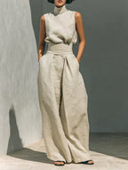Completo Minimalista in Cotone e Lino Donna