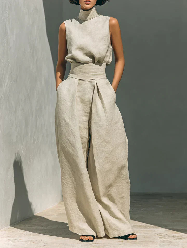 Completo Minimalista in Cotone e Lino Donna