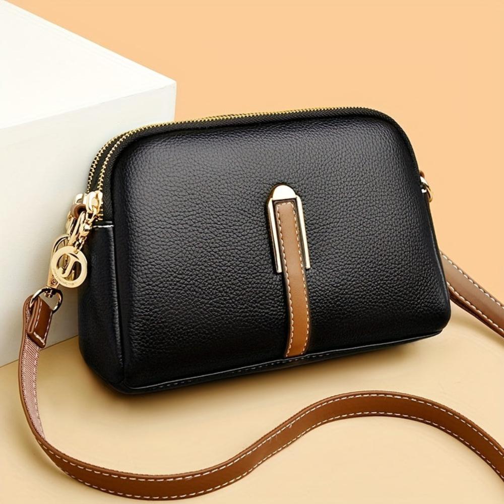 Borsa a Spalla con Texture Lychee Donna