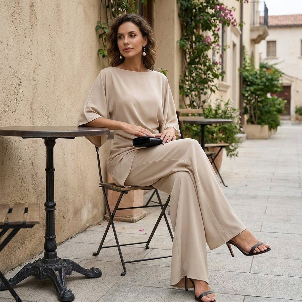 FIESOLE - Completo Due Pezzi con Blusa Drappeggiata Donna