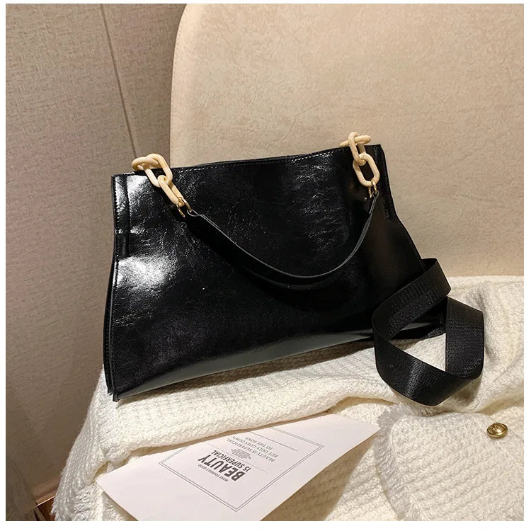 Borsa a Spalla in Pelle Morbida Grande Capacità Donna