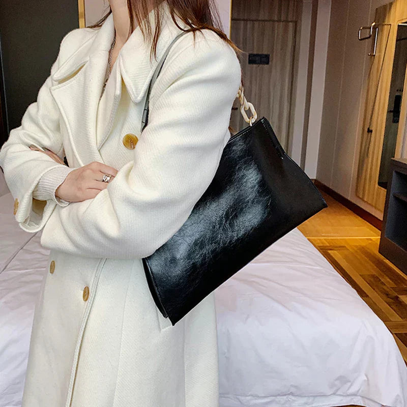 Borsa a Spalla in Pelle Morbida Grande Capacità Donna