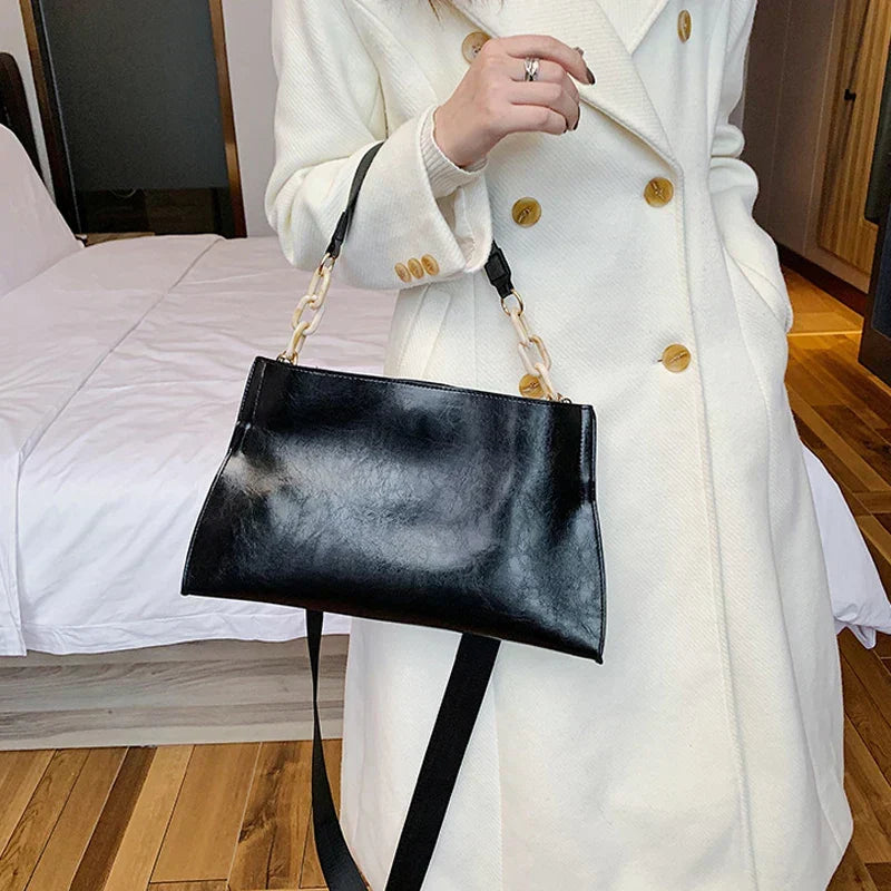 Borsa a Spalla in Pelle Morbida Grande Capacità Donna