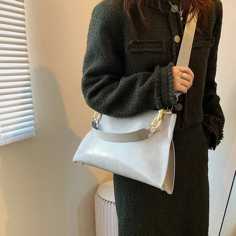 Borsa a Spalla in Pelle Morbida Grande Capacità Donna