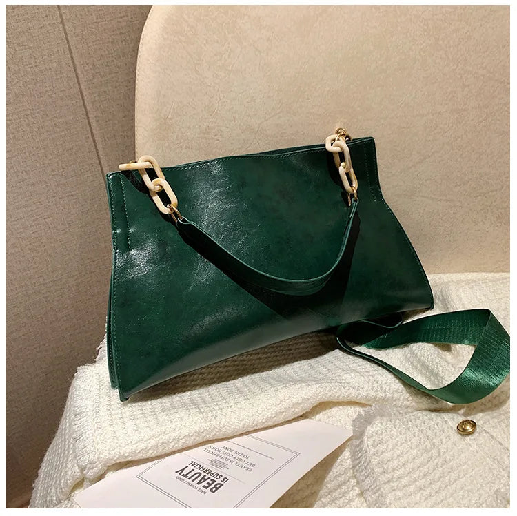Borsa a Spalla in Pelle Morbida Grande Capacità Donna