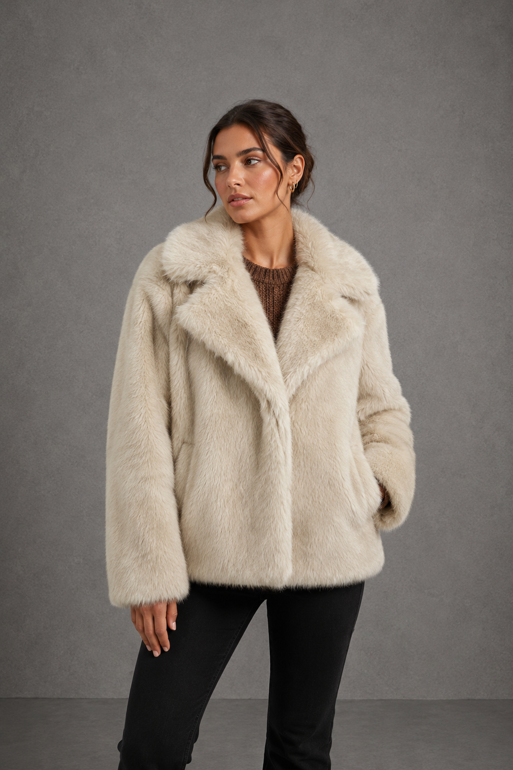 Cappotto Oversize in Pelo Sintetico Donna