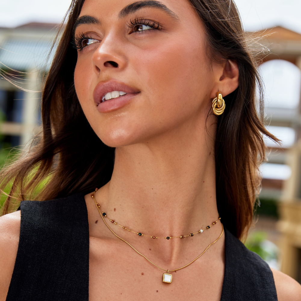 Collana minimalista con pietra