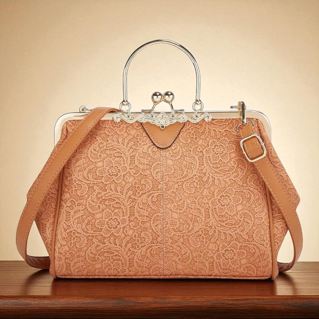 Borsa Vintage con Chiusura a Scatto Donna
