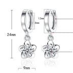 Orecchini in argento sterling con zirconi viola e bianchi