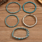 Set di bracciali boho con perle turchesi