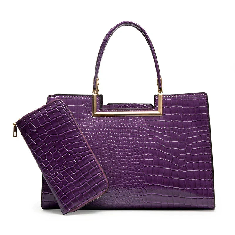 Set Borsa e Portafoglio in Pelle Donna
