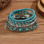 Set di bracciali boho con perle turchesi