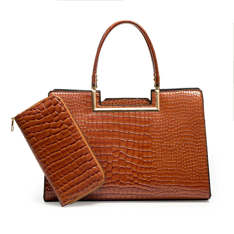 Set Borsa e Portafoglio in Pelle Donna