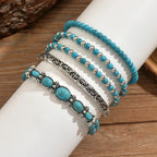 Set di bracciali boho con perle turchesi