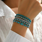 Set di bracciali boho con perle turchesi