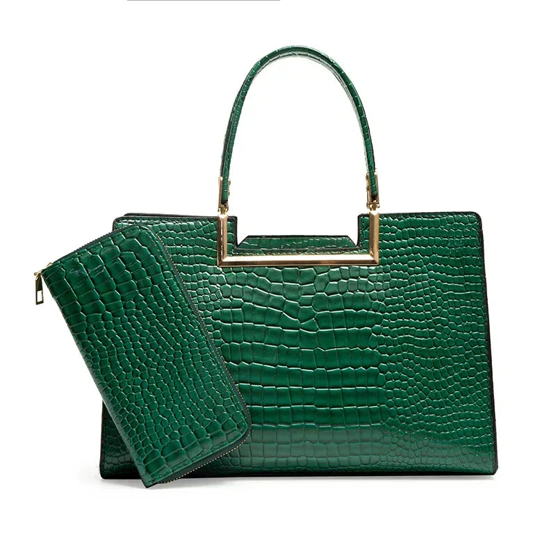 Set Borsa e Portafoglio in Pelle Donna