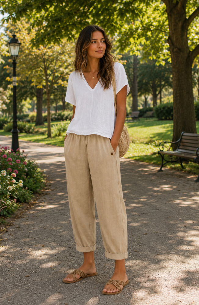 Pantalone in Lino Leggero Donna