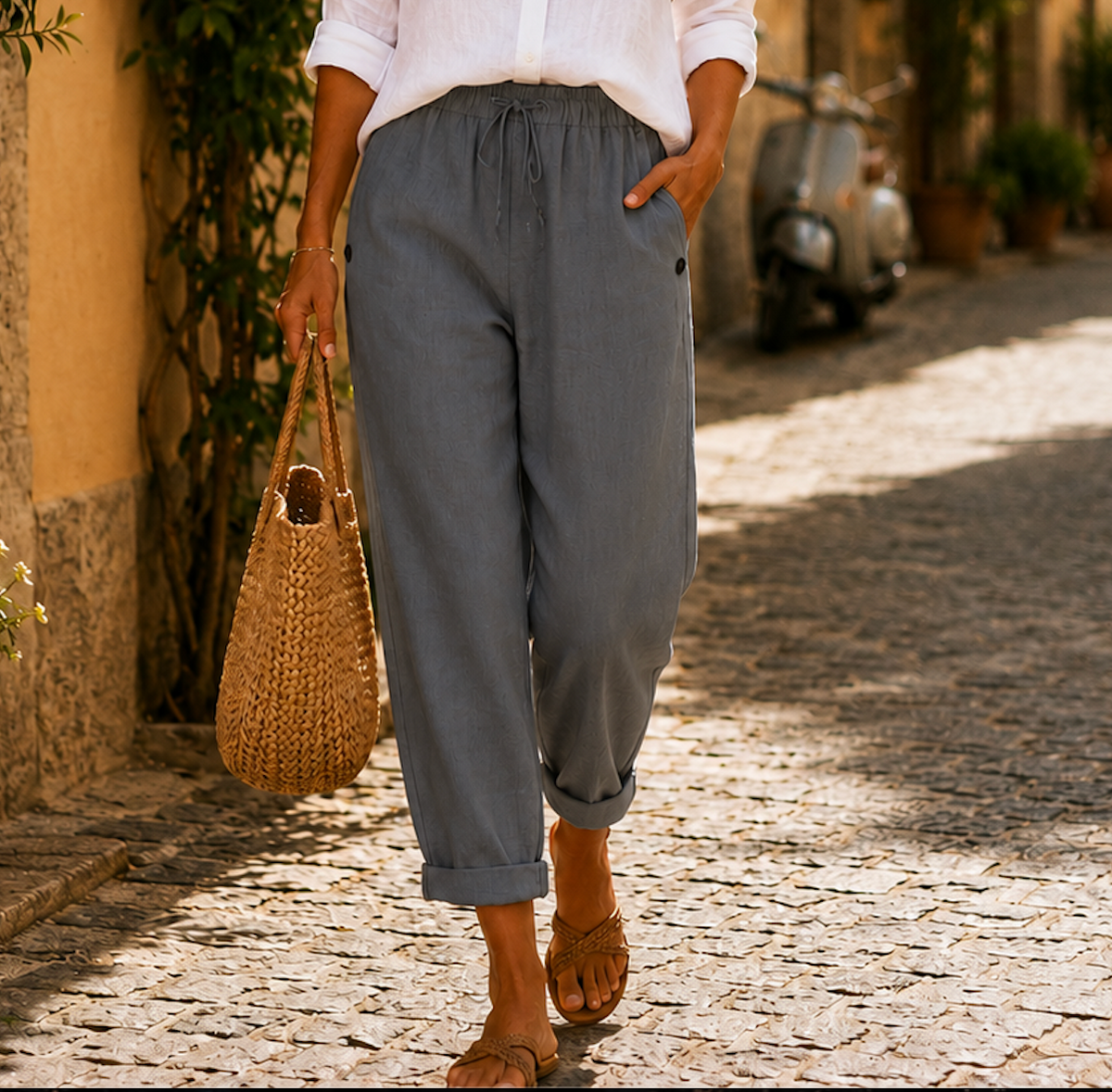 Pantalone in Lino Leggero Donna