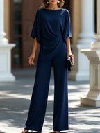 FIESOLE - Completo Due Pezzi con Blusa Drappeggiata Donna