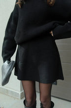 BORMIO - Completo in maglia con maglione e gonna, colore nero