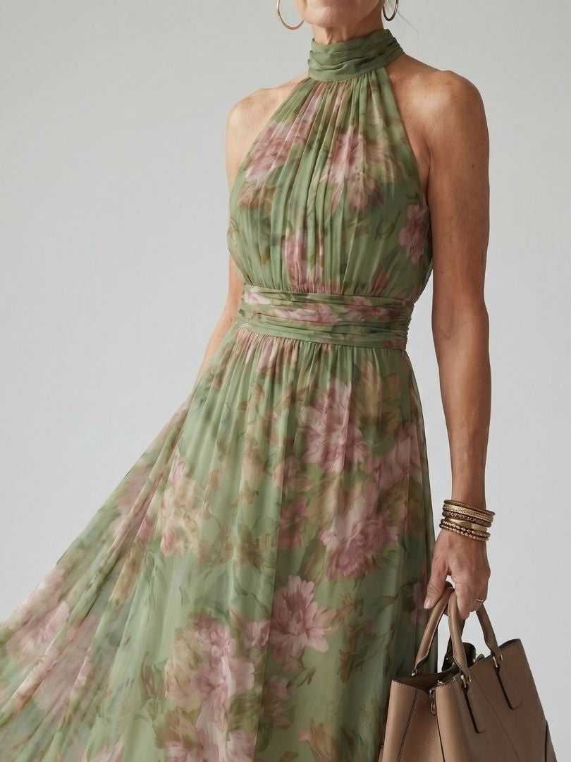 ABITO MIDI HALTER FLOREALE – L'ELEGANZA SENZA TEMPO