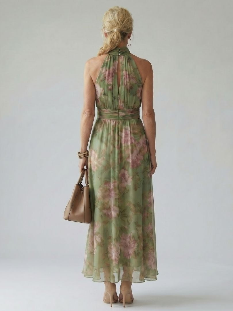ABITO MIDI HALTER FLOREALE – L'ELEGANZA SENZA TEMPO