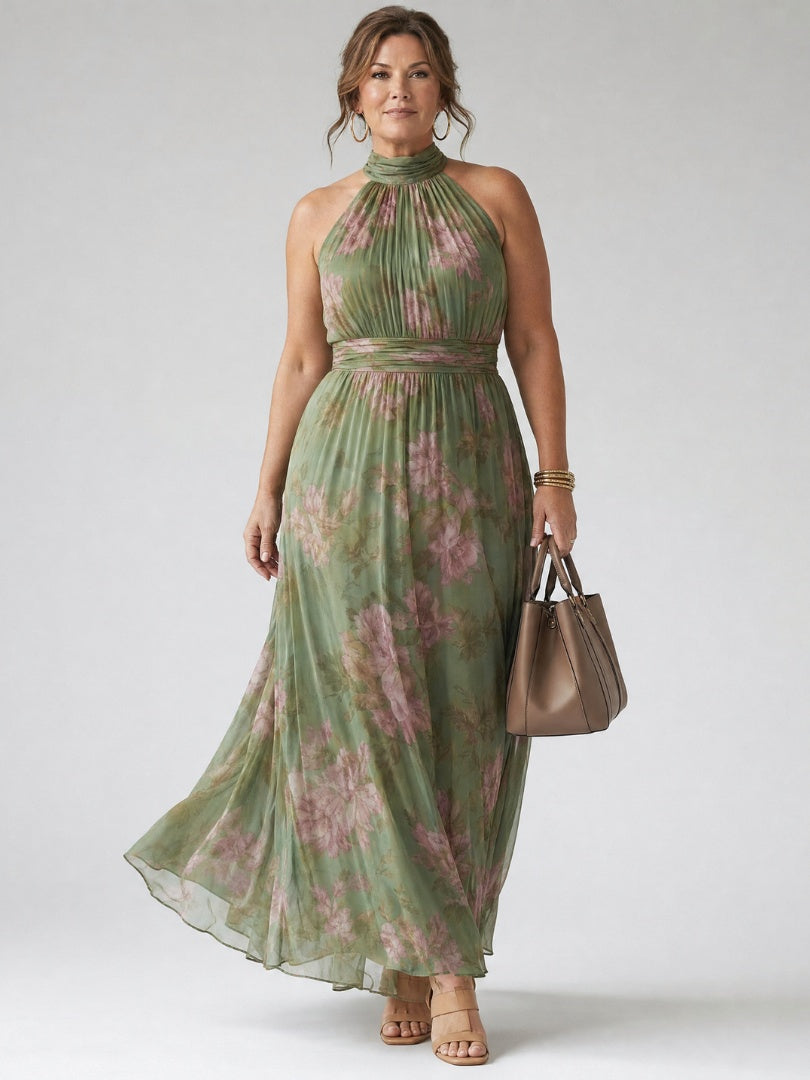 ABITO MIDI HALTER FLOREALE – L'ELEGANZA SENZA TEMPO
