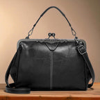 Borsa Vintage con Chiusura a Scatto Donna