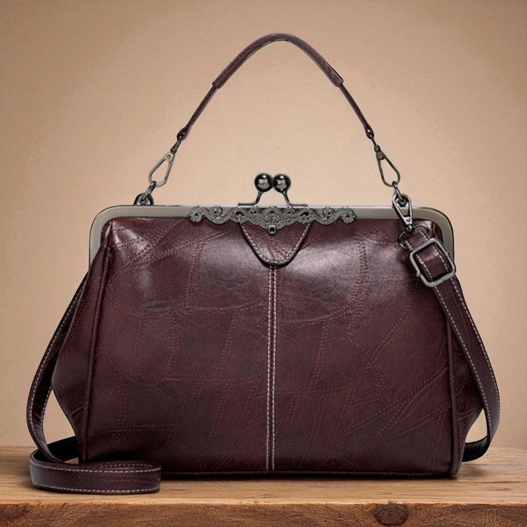 Borsa Vintage con Chiusura a Scatto Donna