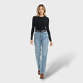 Jeans Dritti con Strass Donna