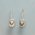 Orecchini a cuore in argento e oro