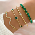 Set di bracciali vintage con zirconia verde