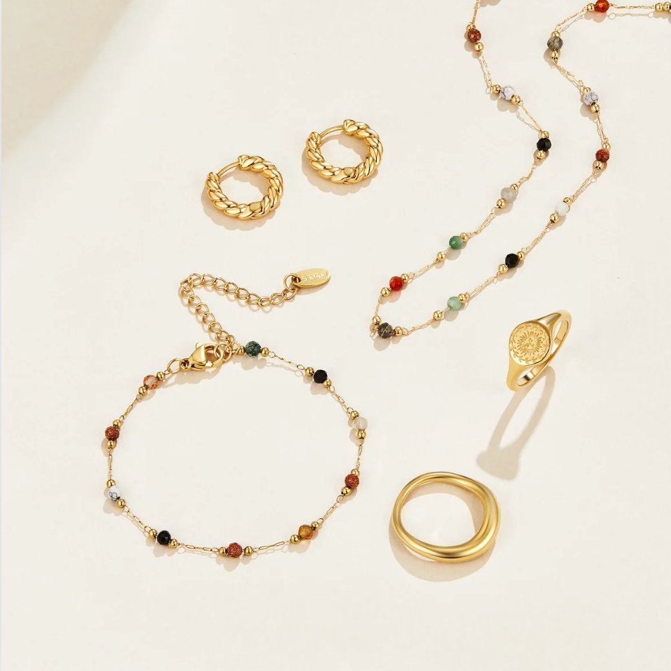 Collana minimalista con pietra