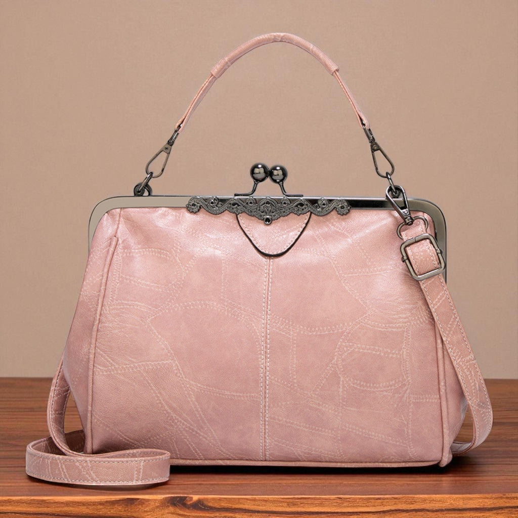 Borsa Vintage con Chiusura a Scatto Donna