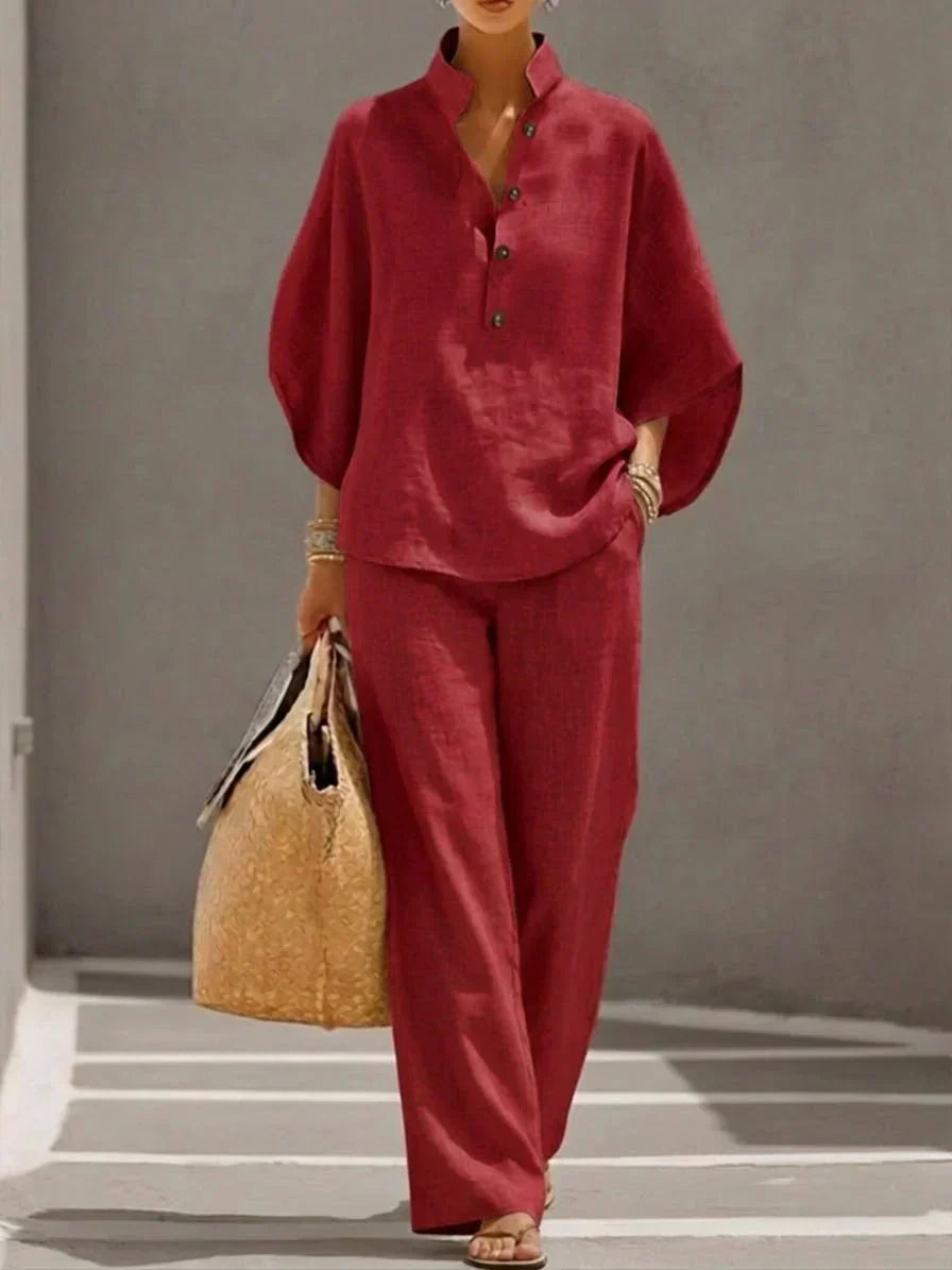 Completo in Lino con Maniche a Pipistrello Donna
