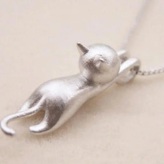 Collana simpatica con gattino in argento 925